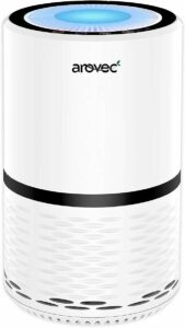 1. AROVEC Air Purifier H13 True HEPA Air Filter, Cleaner for Home, Bedroom, Removes Germs, Smoke, Dust, Pollen, Odours, 3-Stage Filtration System, Ideal for Allergens, Hay Fever, Pet Dander, White