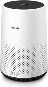 10. Philips Series 800 Compact Air Purifier for Small Rooms, Removes 99.5% of Ultrafine Particles, Real Time Air Quality Feedback, Anti-Allergen, Reduces Odours and Gases, HEPA Filter, 22 W, AC0820-30