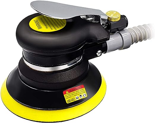 5. Air Random Orbital Sander, 5-6Vacuum Air Sander, Dual Action Pneumatic Sander include5 inch 6 Inch Pads and sandpaper, Polisher for Car or Metal (Self-Vacuum)