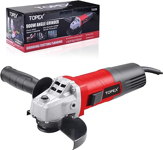 5. Heavy Duty TOPEX 900W 125mm 5” Angle Grinder Tool with Side Handle Protection Switch Safety Guard