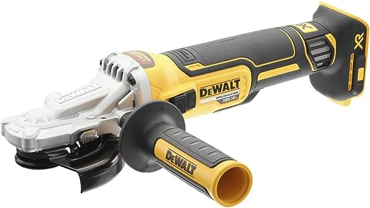 8. Dewalt DCG405FN-XJ DCG405FN Cordless XR Brushless Flathead Angle Grinder, 18 V, Yellow-Black, 125 mm