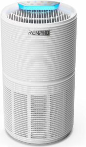 8. RENPHO Air Purifier for Home Large Room, True HEPA & Activated Carbon Filter, Quiet Air Cleaner, 3 Timers, Child Lock, Night Light, Filter Change Reminder, Removes Pet Dander Allergies Smoke Pollen