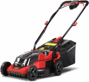 11. Giantz Lawn Mower, 2 in 1 Electric Cordless Lawnmower Grass Lawnmowers Outdoor Garden Lawns Tool Kit, Lithium Battery Fast Charging Adjustable Handle Black Red