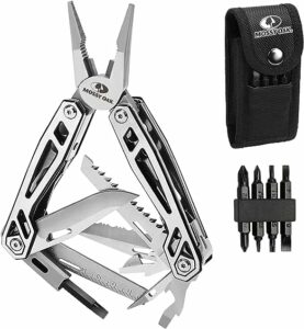 8. MOSSY OAK Multitool, 21-in-1 Stainless Steel Multi Tool Pocket with Screwdriver Sleeve, Self-locking Multitool Pliers with Sheath-Perfect for Outdoor, Survival, Camping, Hiking, Simple Repair